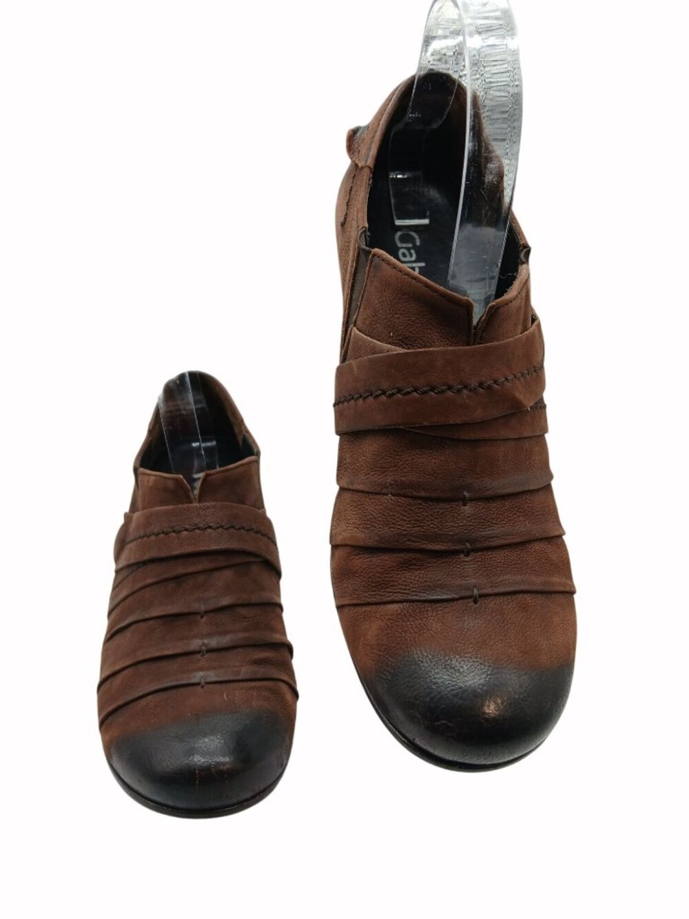 Gabor Comfort Brown Leather Pleated Low Boots Shootie Shoes UK 7 USA Booties - Picture 10 of 16